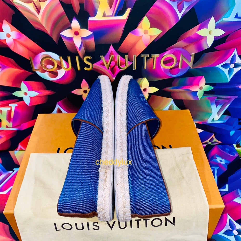 🥿🥿🥿Authentic Louis Vuitton Denim Espadrilles - Picture 7 of 9